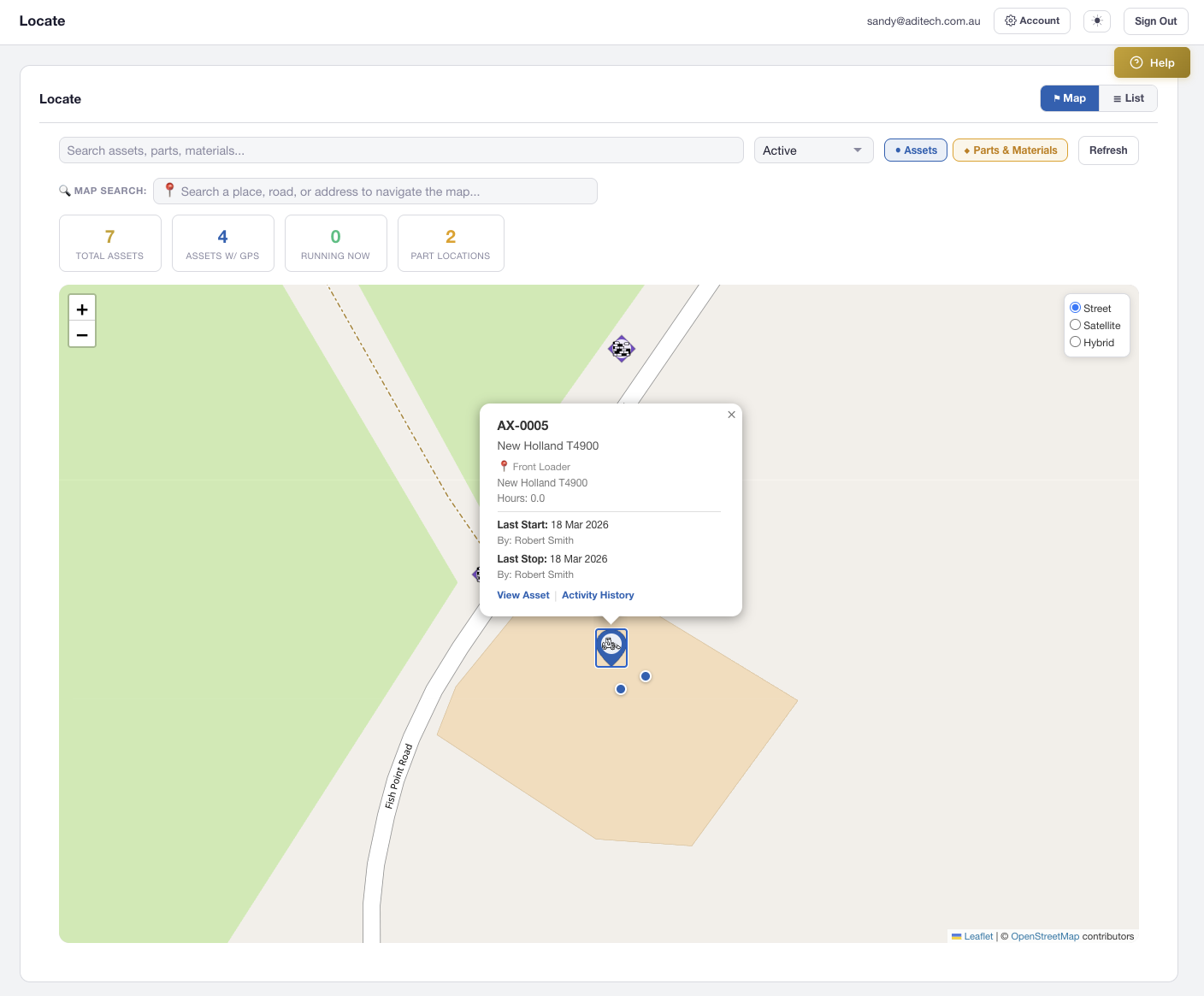 AXITRAQ Interactive Map with Asset Pins